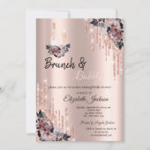 Bloemen, Drips Brunch & Bubbly Bruidsfeest Kaart (Voorkant)