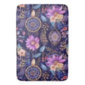 Bloemen droomvanger boho donkere veer paarse badmat (Voorkant Verticaal)