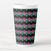 bloemen edelstenen latte mok (Voorkant)