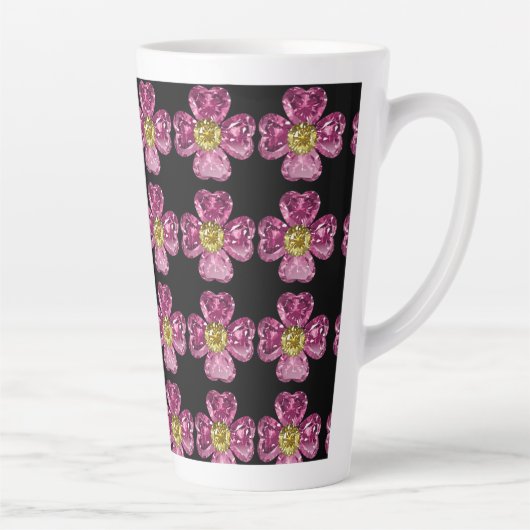 bloemen edelstenen latte mok (Rechts)