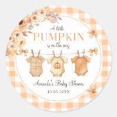 Bloemen Een beetje pompoen Baby shower Sticker (Voorkant)