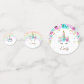 Bloemen Eenhoorn confetti met regenboog en spranke (Voorkanten)