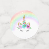 Bloemen Eenhoorn confetti met regenboog en spranke (Kleine voorkant)