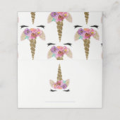 Bloemen Eenhoorn Gouden Verjaardag Feest Voedsel T Plaatskaartje (Buitenkant ongevouwen)