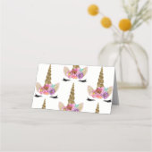 Bloemen Eenhoorn Gouden Verjaardag Feest Voedsel T Plaatskaartje (Achterkant)