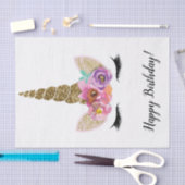 Bloemen Eenhoorn Hoorn Goud Glitter Verjaardagsfee Tissuepapier (Craft)
