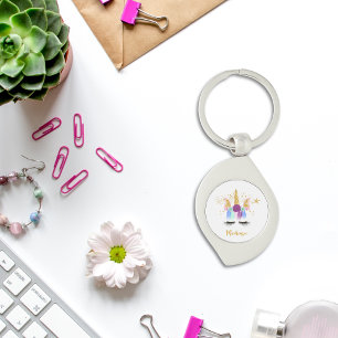  Bloemen Eenhoorn Metalen Sleutelhanger