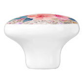 Bloemen eenhoorn sprookje keramische knop (Zijkant)