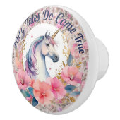 Bloemen eenhoorn sprookje keramische knop (Rechts)