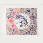 Bloemen eenhoorn sprookje wandkleed (Voorkant (horizontaal))