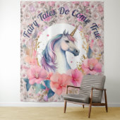Bloemen eenhoorn sprookje wandkleed (In situ)