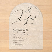 Bloemen Eenvoudig Niets Fancy Alleen Liefde Trouwe Acryl Uitnodigingen (Voorkant)