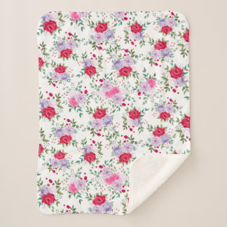 bloemen - Eenvoudige kleuren Sherpa Deken