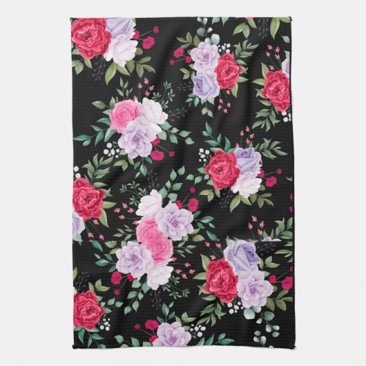 bloemen - Eenvoudige kleuren Theedoek (Verticaal)