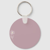 Bloemen eenvoudige monogram sleutelhanger (Achterkant)