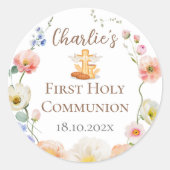 Bloemen eerste communie stickers (Voorkant)