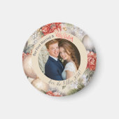  Bloemen Eerste Getrouwde Kerstfoto Magneet (Voorkant)