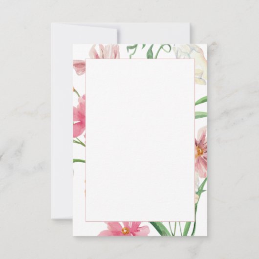 Bloemen Eerste Heilige Communie Foto Bedankkaart (Achterkant)