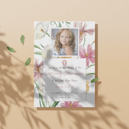 Bloemen Eerste Heilige Communie Foto Kaart