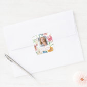 Bloemen Eerste Heilige Communie Foto Vierkante Sticker (Envelop)