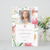 Bloemen Eerste Heilige Communie Fotomenu (Staand voorkant)