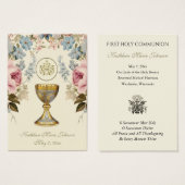 Bloemen eerste Heilige Communie Herdenking Kaart (Voorkant /achterkant)