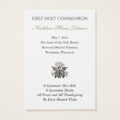 Bloemen eerste Heilige Communie Herdenking Kaart (Achterkant)