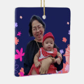 Bloemen eerste kerst als oma keramisch ornament (Rechts)