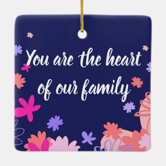 Bloemen eerste kerst als oma keramisch ornament (Achterkant)