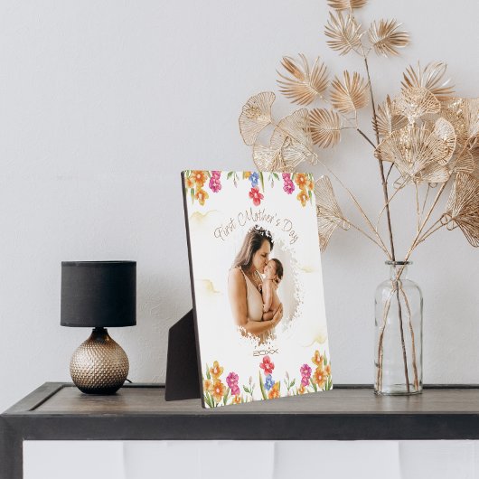 Bloemen Eerste Moederdag Foto Plaque Fotoplaat