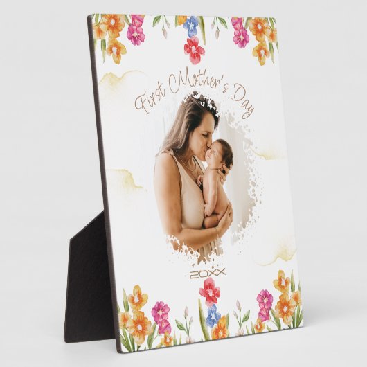 Bloemen Eerste Moederdag Foto Plaque Fotoplaat (Zijkant)