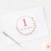bloemen eerste verjaardag stickers (Envelop)