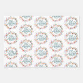 Bloemen Eid Mubarak Gift Inpakpapier Vel (Voorkant)