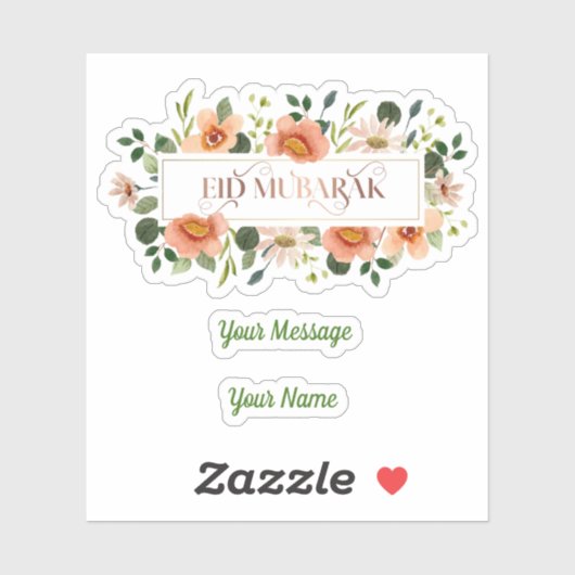 Bloemen Eid Mubarak Sticker (Vel)