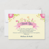 Bloemen, Eieren, Flamingo en Bunny Waterverf Bedan Kaart (Achterkant)