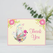 Bloemen, Eieren, Flamingo en Bunny Waterverf Bedan Kaart (Staand voorkant)