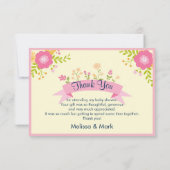 Bloemen, Eieren, Flamingo en Bunny Waterverf Bedan Kaart (Achterkant)