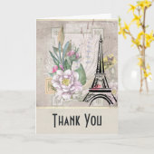 bloemen, Eiffeltoren en Burlap Hartelijk dank Kaart (Gele Bloem)