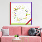 Bloemen eigenzinnige naam+Yehi Ratzon Challah Brac Canvas Afdruk (Insitu (Woonkamer))