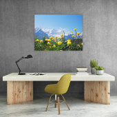 Bloemen | Eiger Monch Swiss Alps Canvas Afdruk