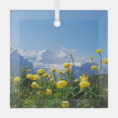 Bloemen | Eiger Monch Swiss Alps Glas Ornament (Voorkant)