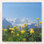 Bloemen | Eiger Monch Swiss Alps Glazen Onderzetter (Voorkant)