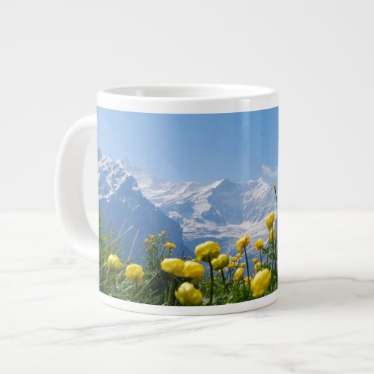 Bloemen | Eiger Monch Swiss Alps Grote Koffiekop (Links)