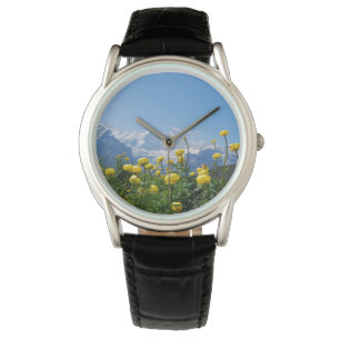 Bloemen   Eiger Monch Swiss Alps Horloge