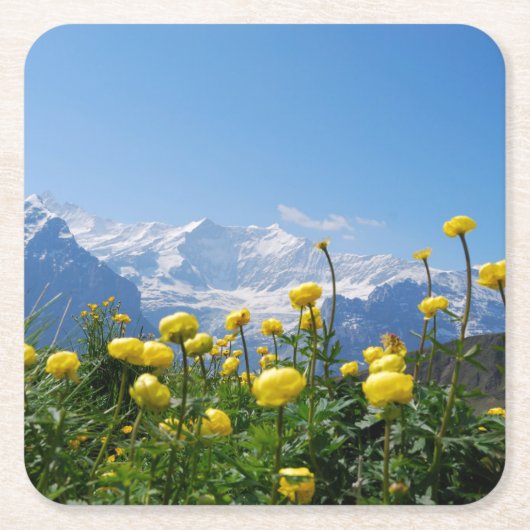 Bloemen | Eiger Monch Swiss Alps Kartonnen Onderzetters (Voorkant)
