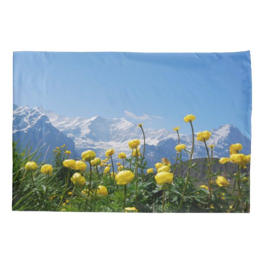 Bloemen | Eiger Monch Swiss Alps Kussensloop (Achterkant)