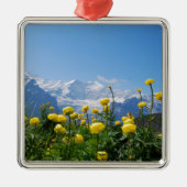 Bloemen | Eiger Monch Swiss Alps Metalen Ornament (Voorkant)