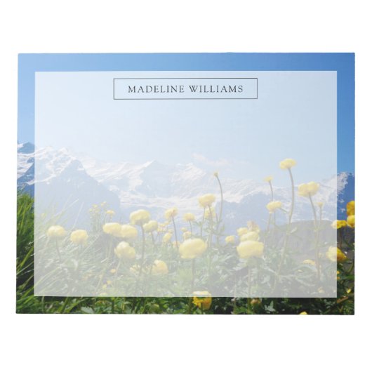 Bloemen | Eiger Monch Swiss Alps Notitieblok (Voorkant)