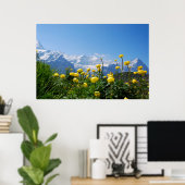 Bloemen | Eiger Monch Swiss Alps Poster (Thuiskantoor)