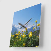 Bloemen | Eiger Monch Swiss Alps Vierkante Klok (Hoek)